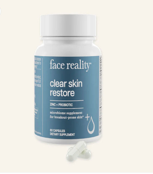 Face Reality Supplement: Clear Skin Restore (Zinc, Probiotics)